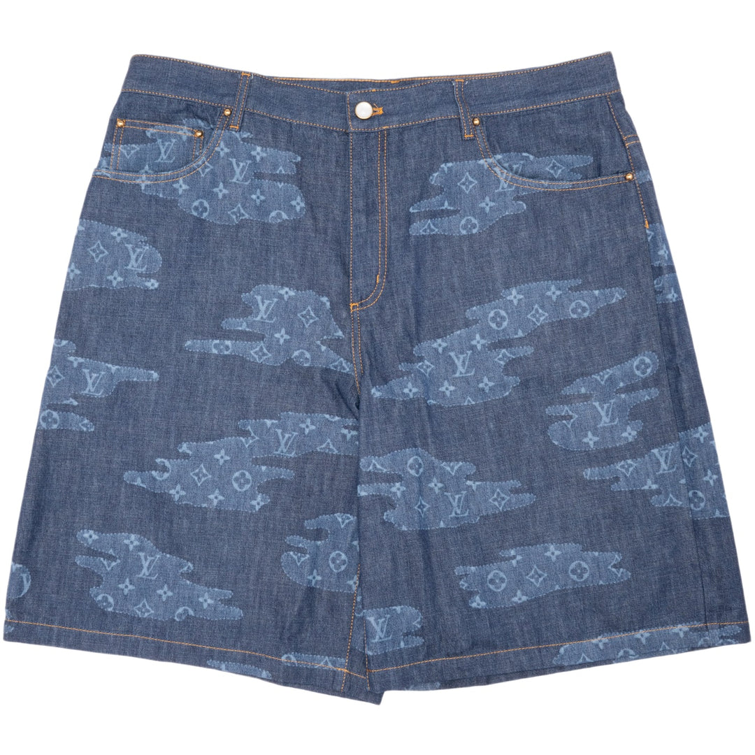 Louis Vuitton x Nigo Monogram Chambray Shorts Indigo