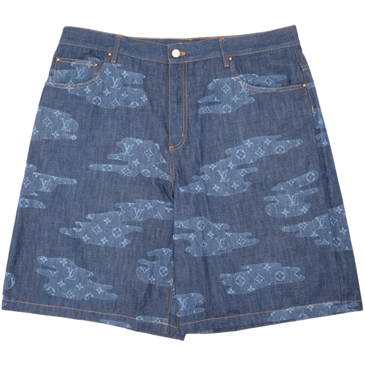 Louis Vuitton x Nigo Monogram Chambray Shorts Indigo