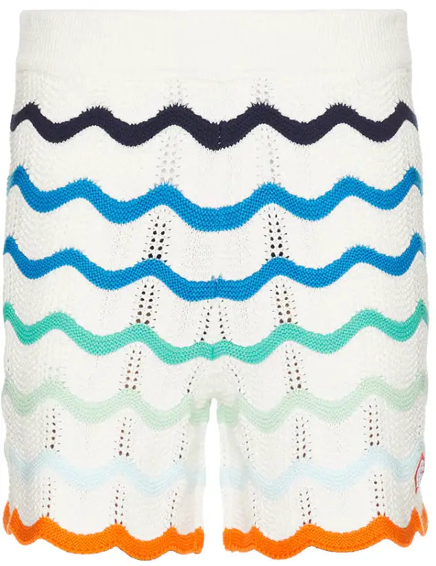 Casablanca 'Blue Gradient' Wave Knit Shorts