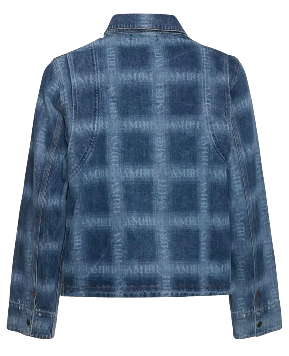 Amiri Plaid Workman Blue Denim Jacket