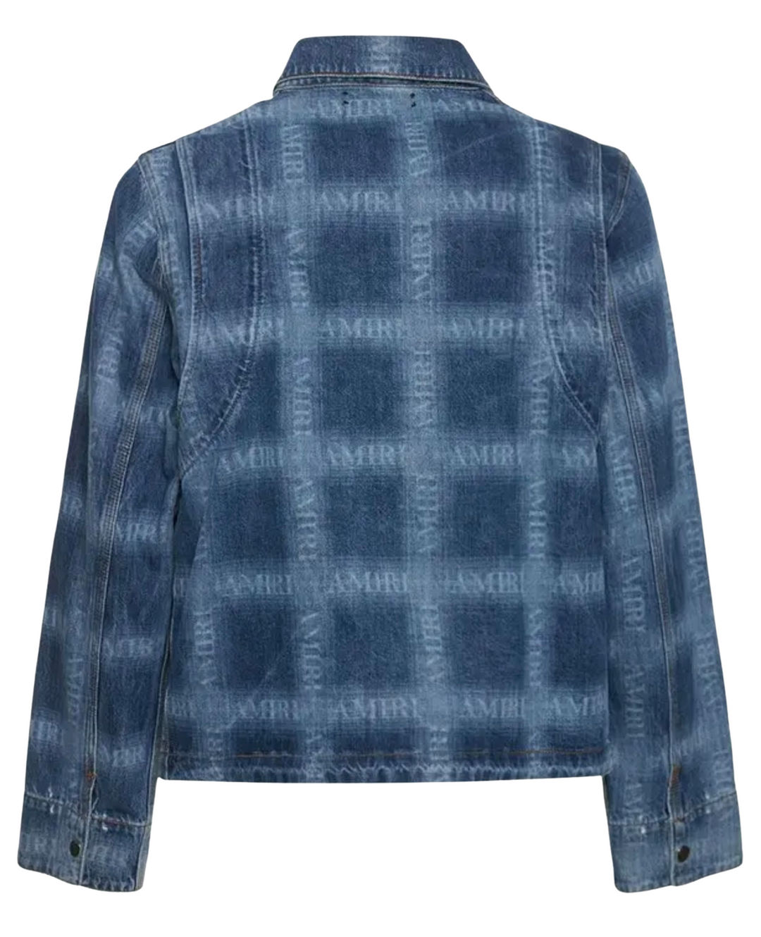 Amiri Plaid Workman Blue Denim Jacket