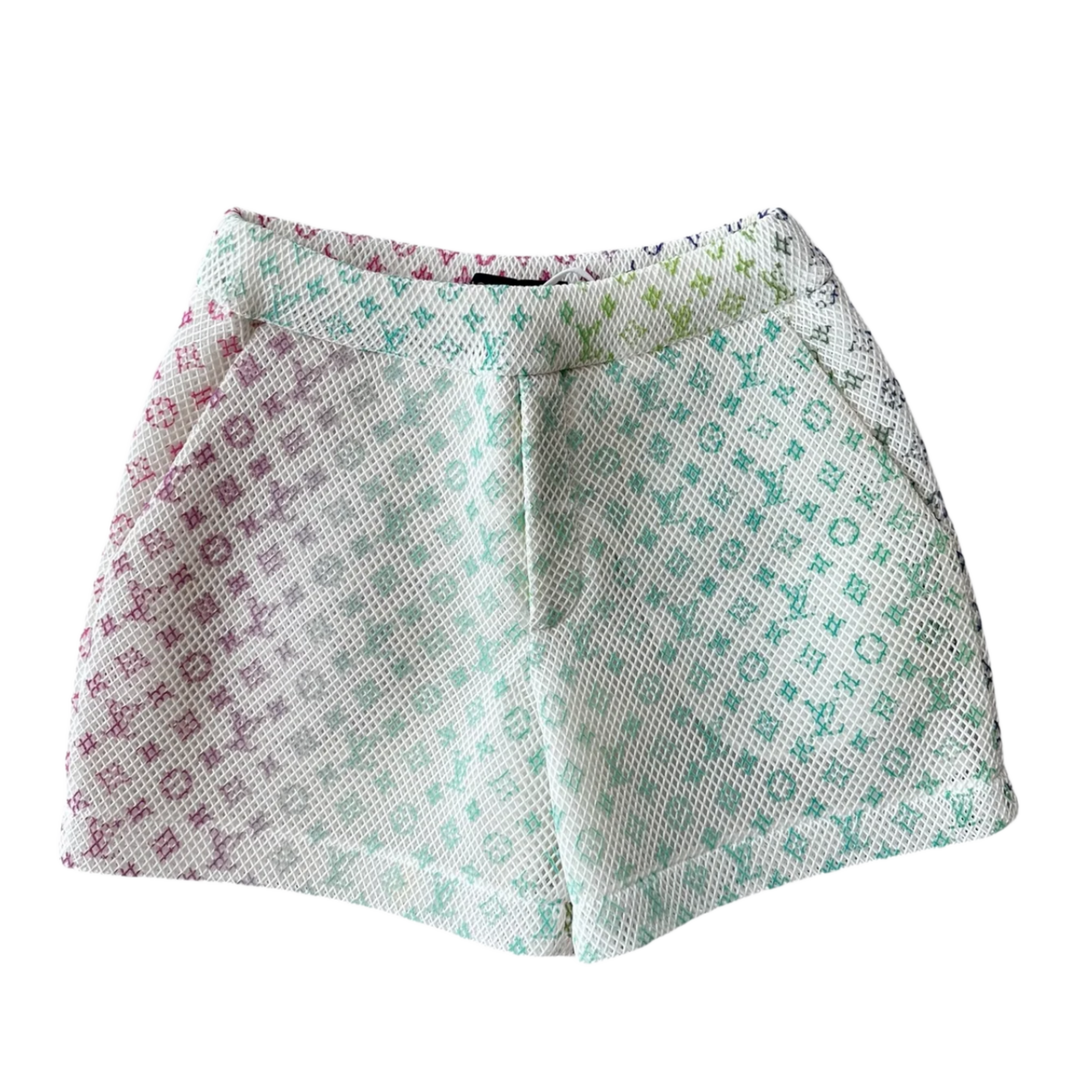 Louis Vuitton 'White' Amen Break Gradient Monogram Mesh Shorts