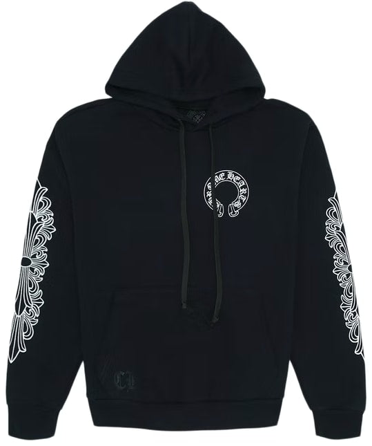 Chrome Hearts 'Black' Floral Horseshoe Hoodie