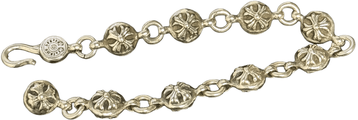 Chrome Hearts 'Crossball' 9 Link Silver Bracelet