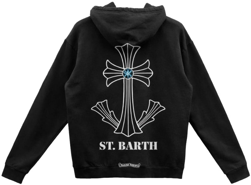 Chrome Hearts 'Black Anchor' St. Barth Scroll Logo Hoodie