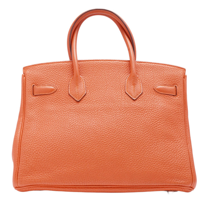 Hermès 'Orange' Palladium Hardware Birkin 30 Bag