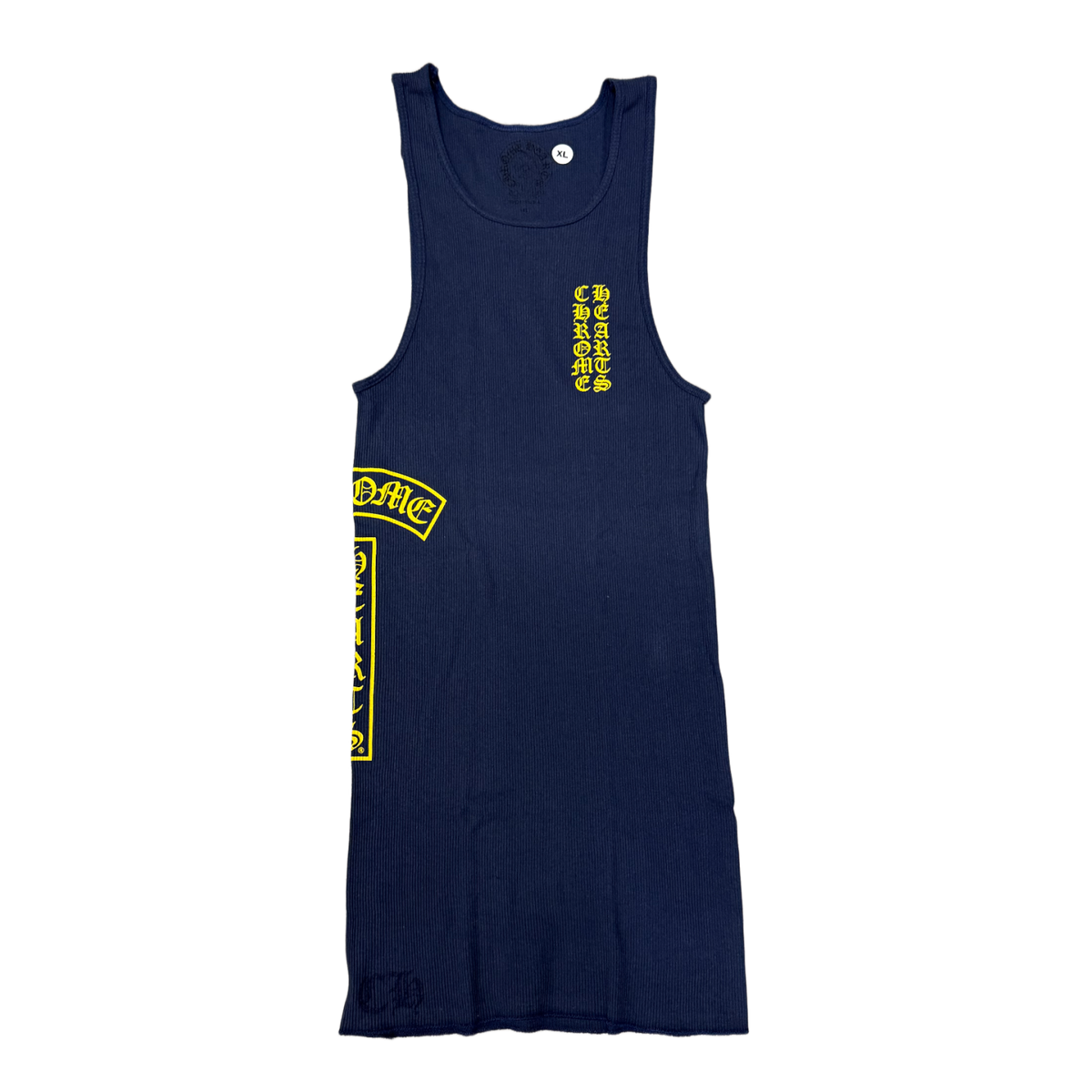 Chrome Hearts 'Navy & Yellow' Vertical Logo Tank Top