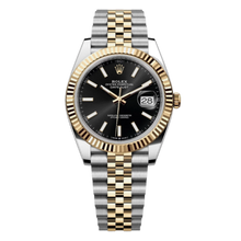 Rolex Datejust Watch 41MM 126333 Stainless Steel Yellow Gold Two Tone Black Dial Jubilee