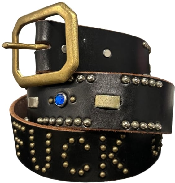 Studded 'Blue/Red Gem' Fuck Off Belt