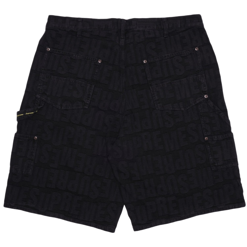 Supreme Repeat Jacquard Double Knee Denim Short Black