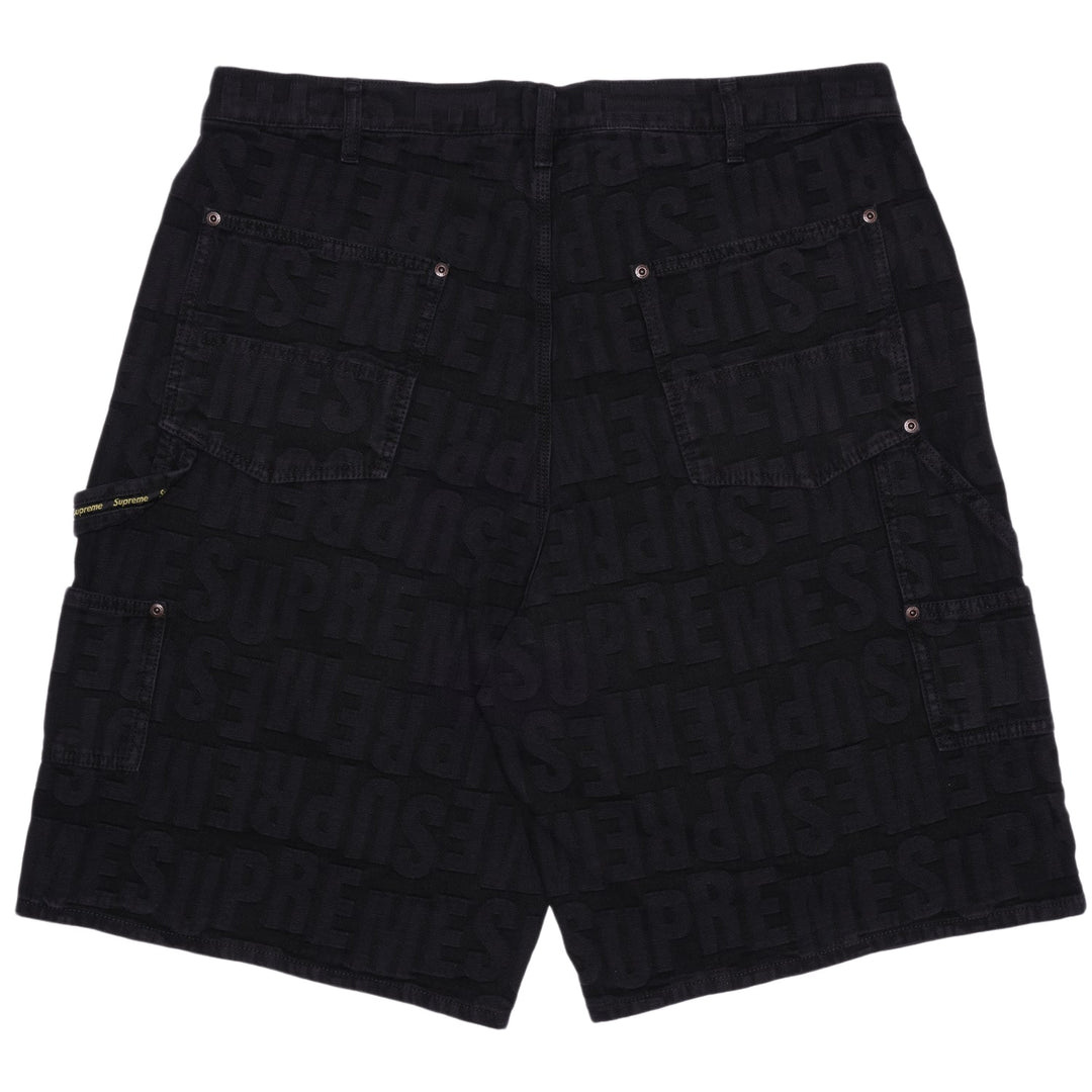 Supreme Repeat Jacquard Double Knee Denim Short Black