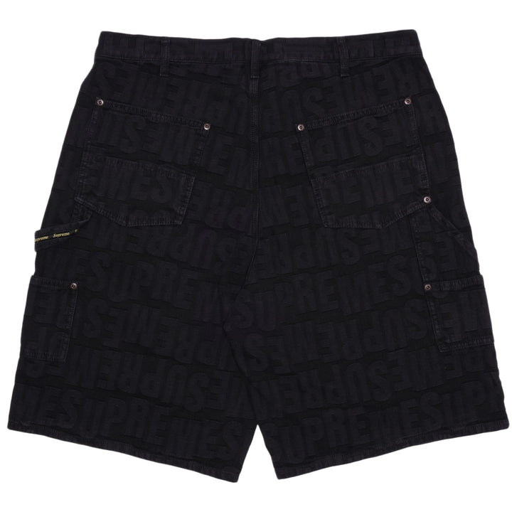 Supreme Repeat Jacquard Double Knee Denim Short Black