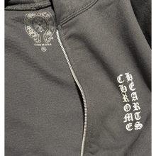 Chrome Hearts 'Vertical Logo FU Hood' Thermal Zip Up Black Hoodie