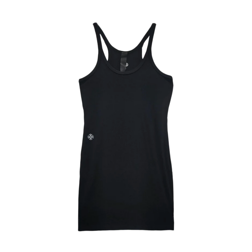 Chrome Hearts 'Bad Seed CH Plus Cross Embroidered' Black Rib Tank Dress