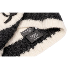Chanel 'Black Stripe' Ecru CC Cashmere Beanie