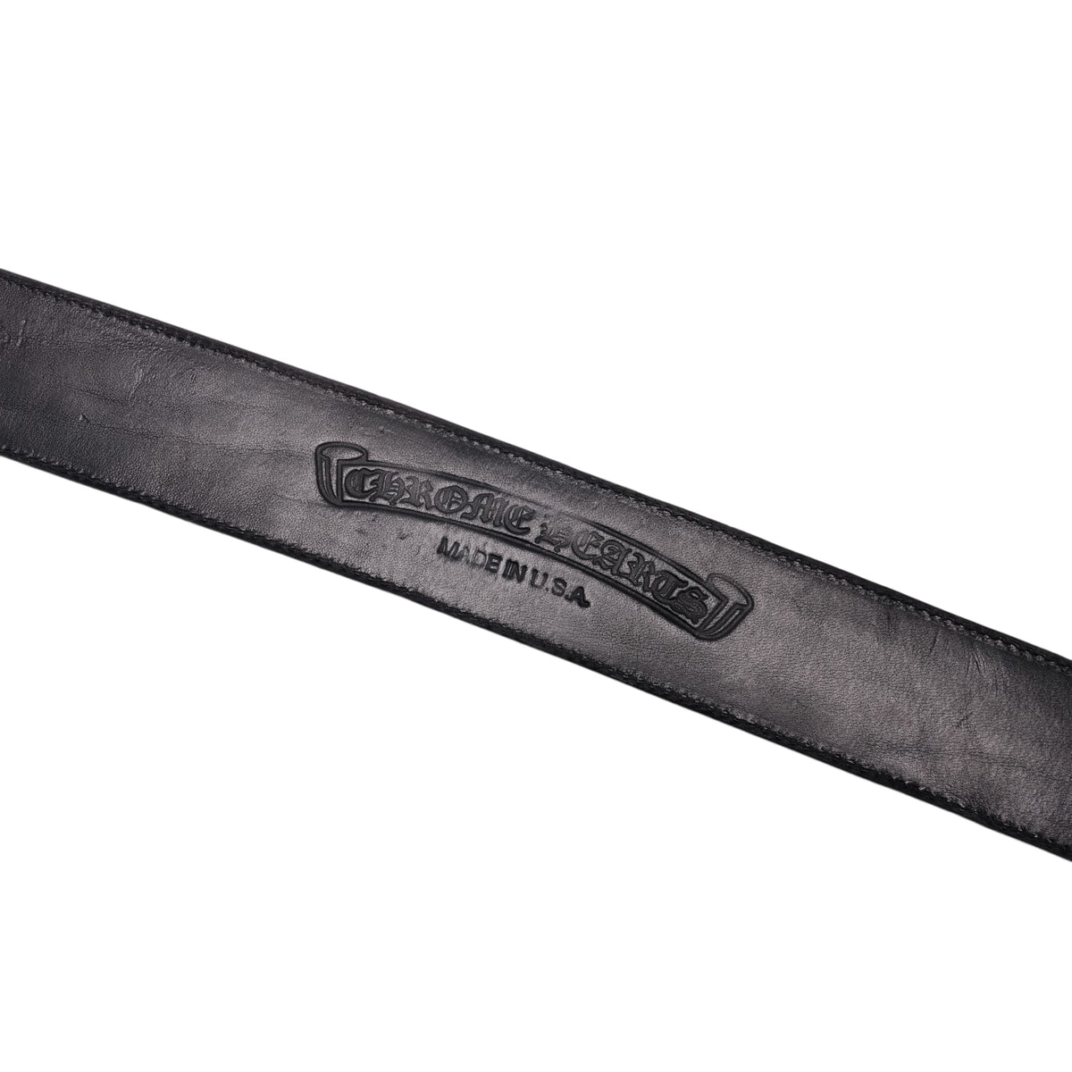 Chrome Hearts 'Rhodium Cemetery Buckle' Black Cross Belt