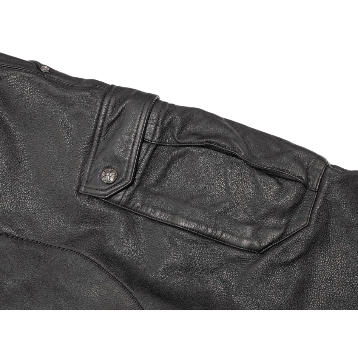 Chrome Hearts 'Devil Dog' Black Leather Cargo Pants