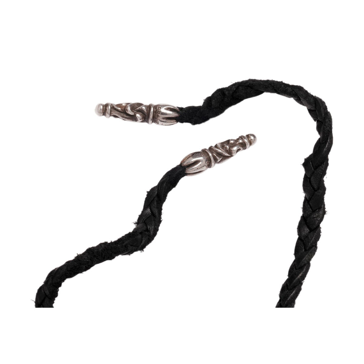 Chrome Hearts Woven Leather Necklace with Silver Aglets