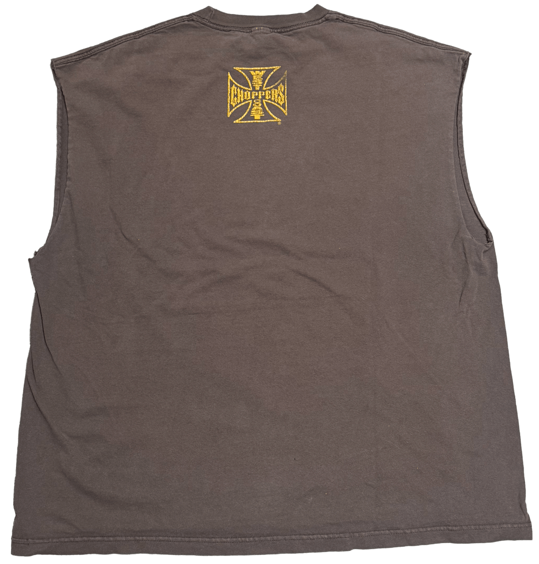 West Coast Choppers  'Chopper Life' Vintage Cut Off Brown Tee