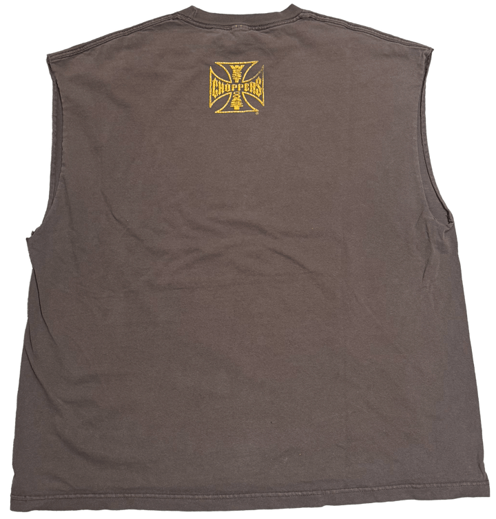 West Coast Choppers  'Chopper Life' Vintage Cut Off Brown Tee