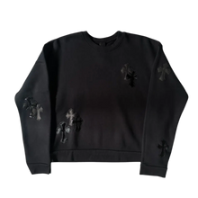 Chrome Hearts 'Cross Pony Patent Leather Patch' Black Crewneck Sweater