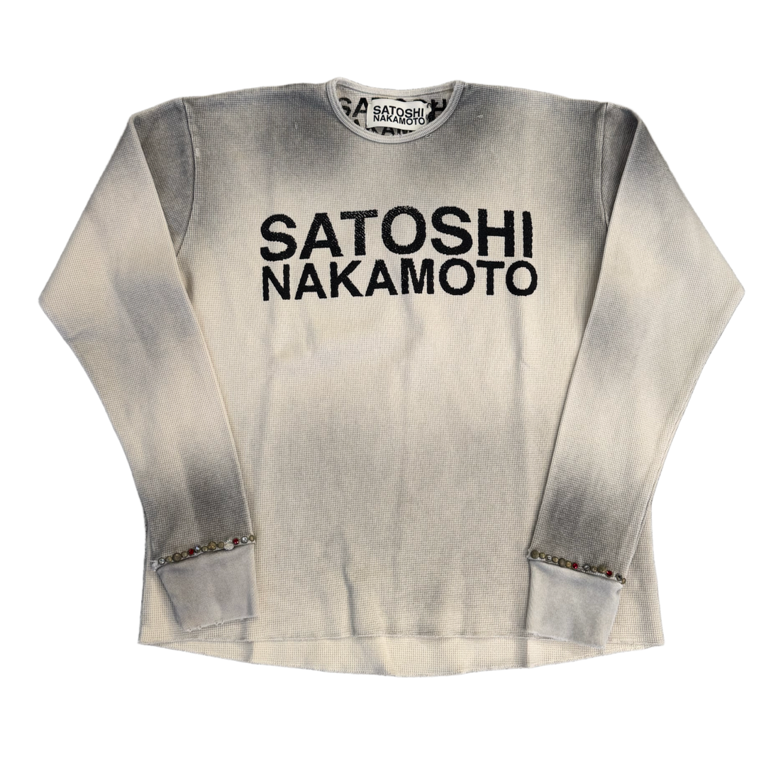 Satoshi Nakamoto 'Dirty White' Studded Thermal