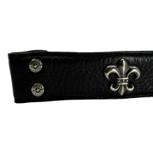 Chrome Hearts Fleur de Lis Studded Leather Belt Strap Black