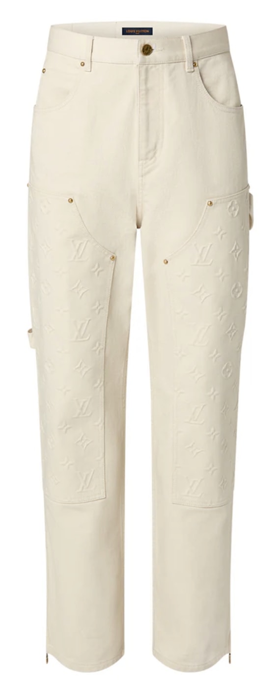 Louis Vuitton 'Cream' Monogram Workwear Denim Carpenter Pants