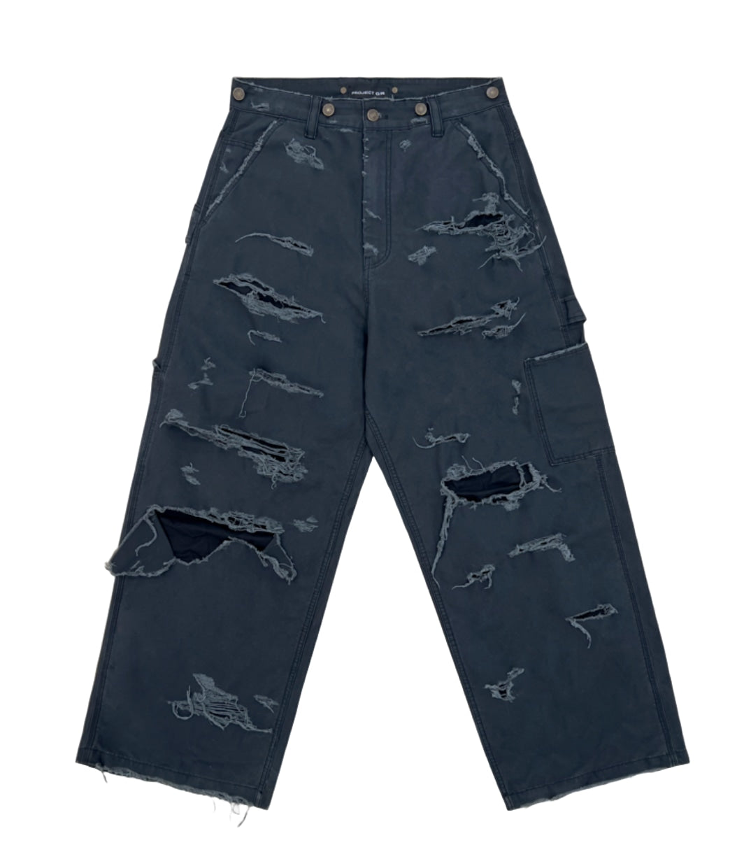 Project G/R 'Washed Black' Distressed Work Pants