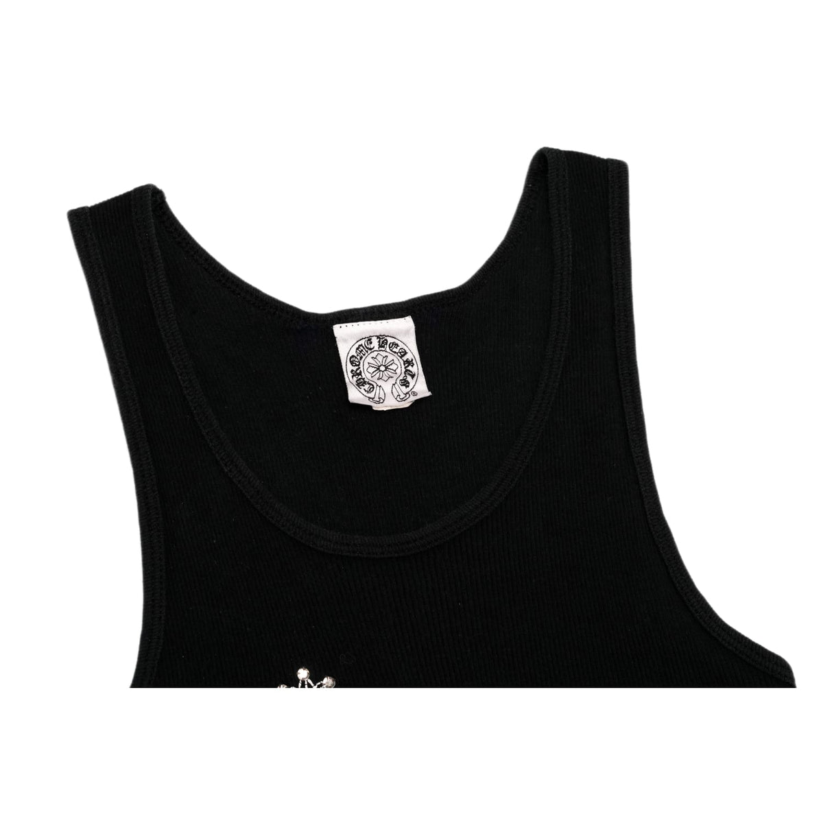 Chrome Hearts Vintage Women's 'Black' Studded Cross T Bar Tank Top