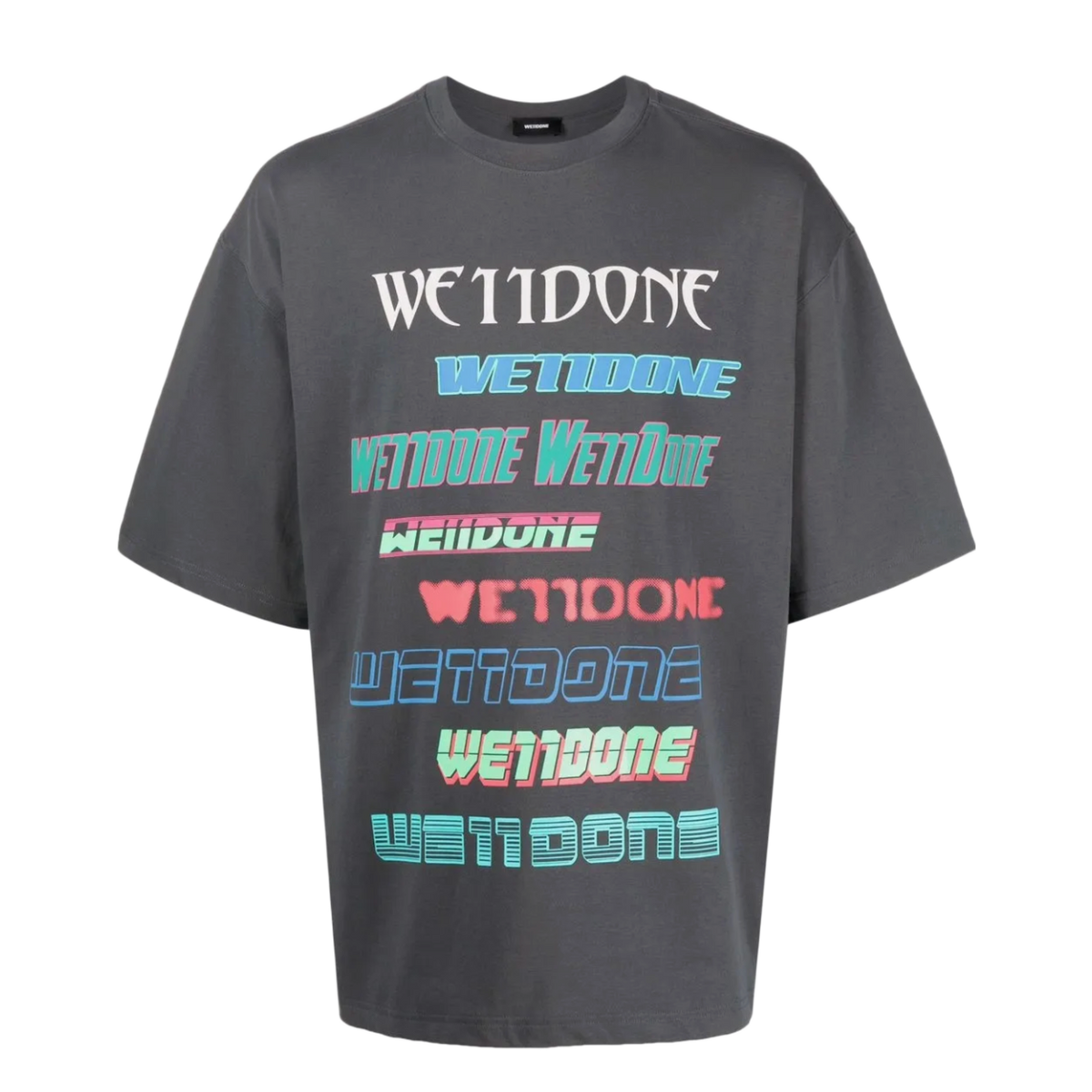We11Done 'Grey' Oversize Logo Print
