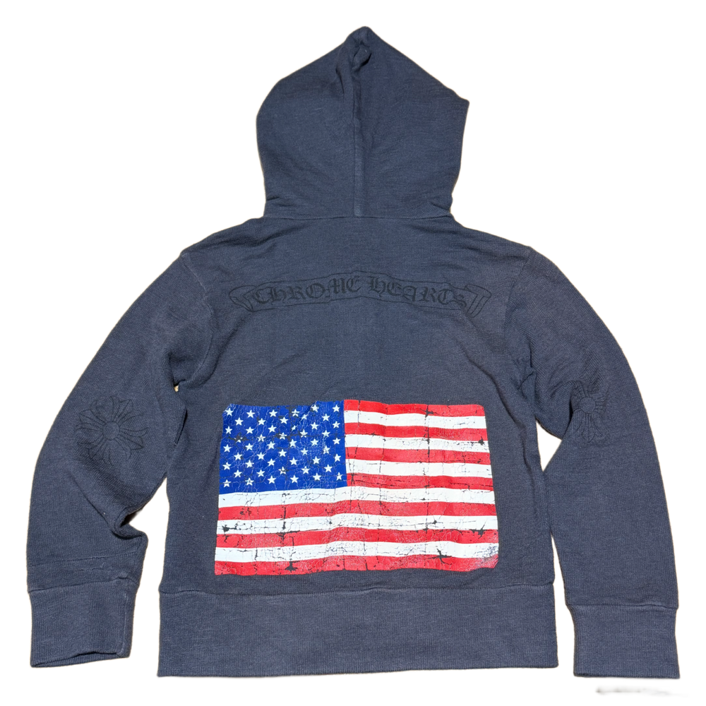 Chrome Hearts 'Navy USA' Vintage Zip Up Hoodie