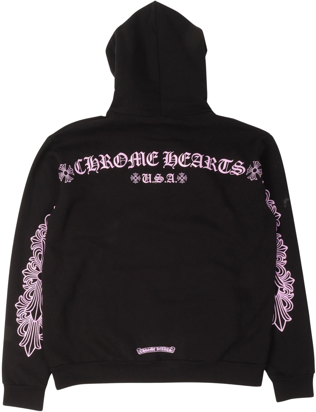 Chrome Hearts Friends and Family 'Pink Glitter' Horseshoe Logo Hoodie