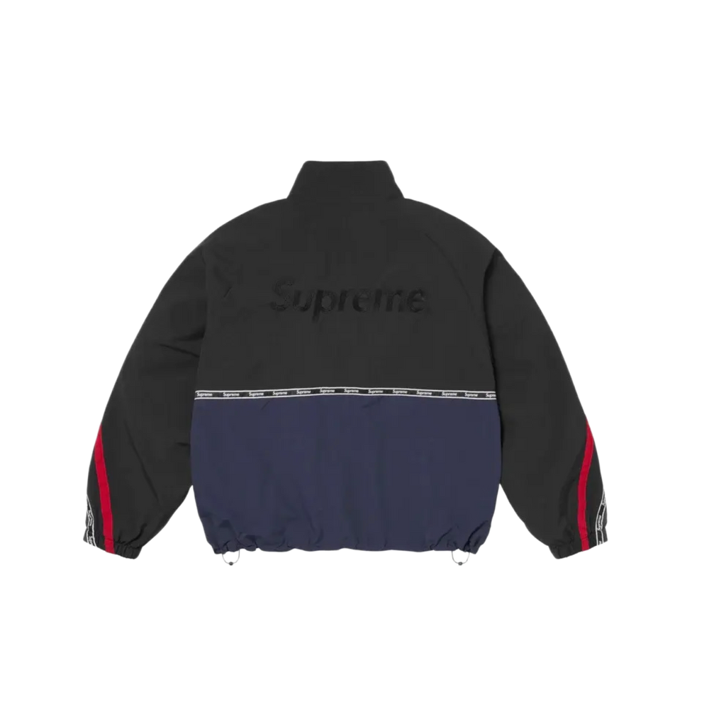 Supreme Logo 'Navy' Taping Track Jacket