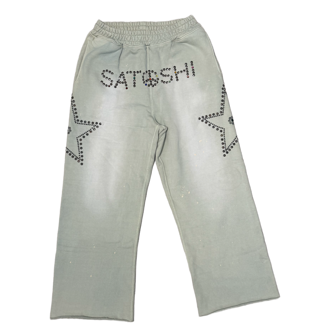 Satoshi Nakamoto 'Green' Star Studded Sweatpants