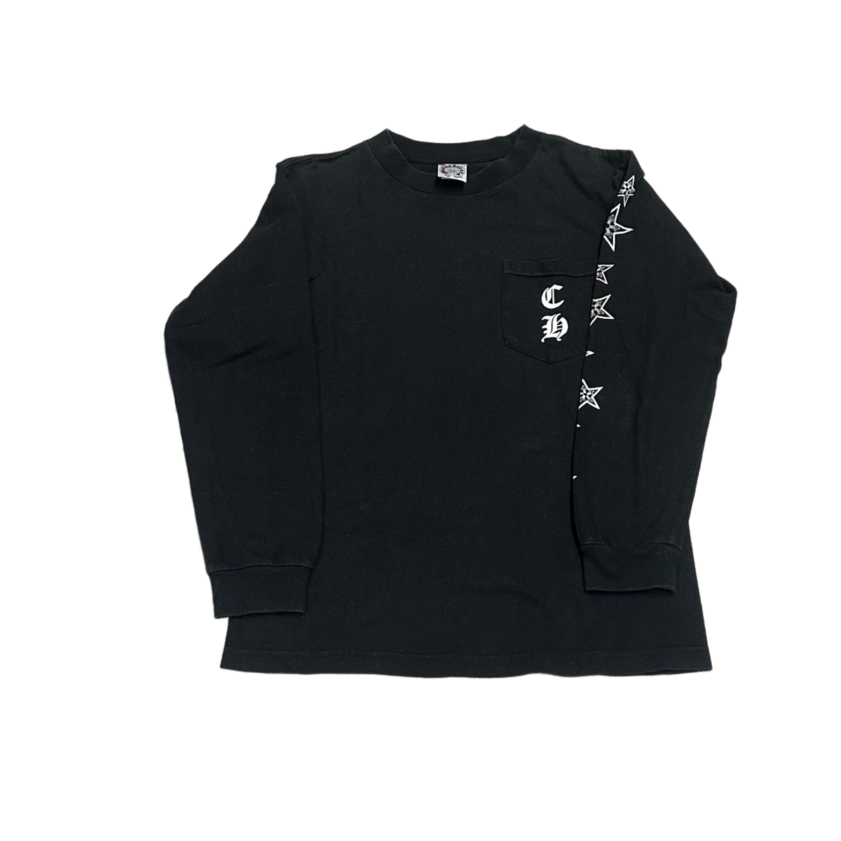 Chrome Hearts 'Black' Vintage Vertical Logo Horseshoe Longsleeve Tee
