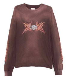 Kamiya 'Skull Flame' Brown Longsleeve