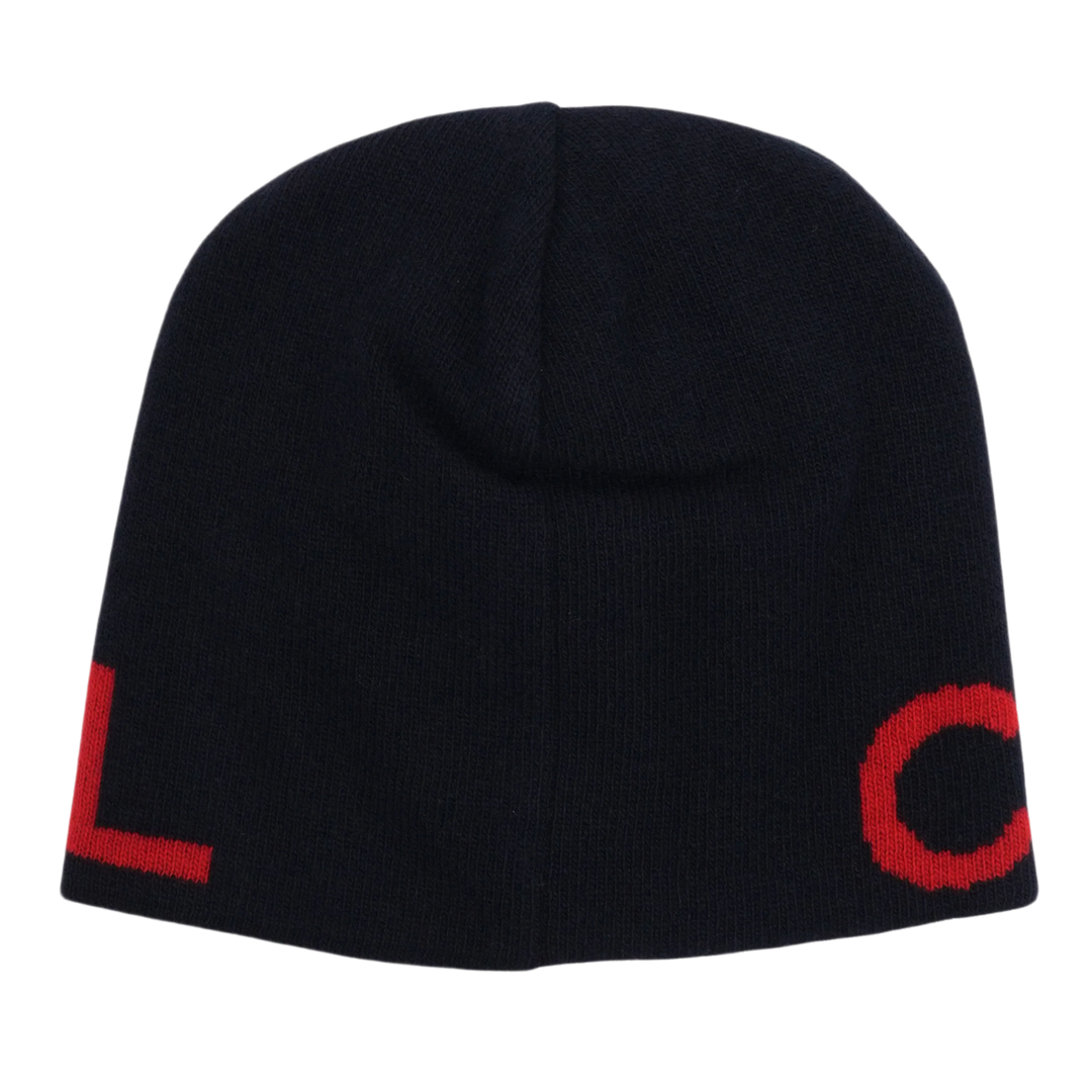 Chanel 'Navy/Red' Cashmere Wool Blend Beanie