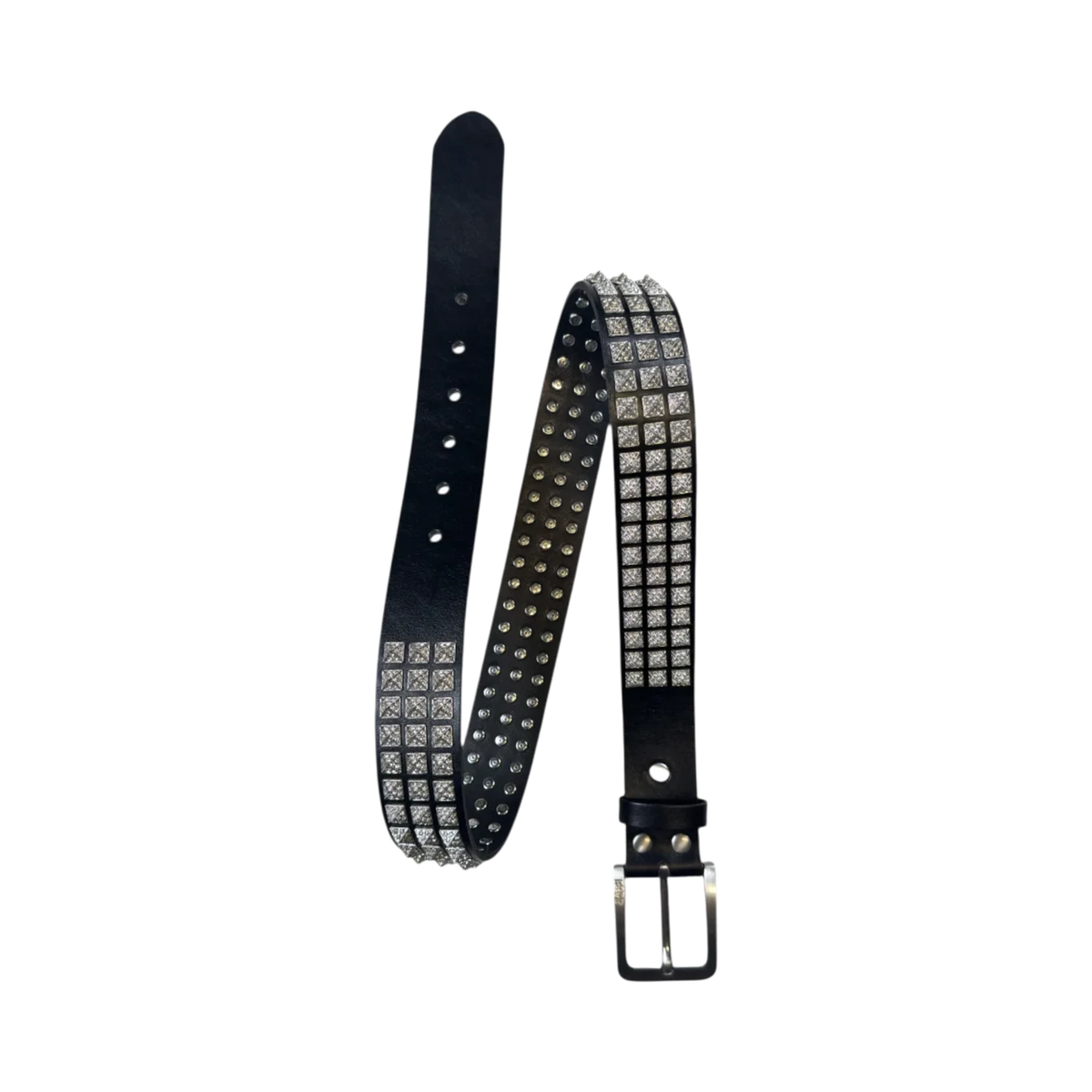 Bossi 'Silver on Black' Studded Belt