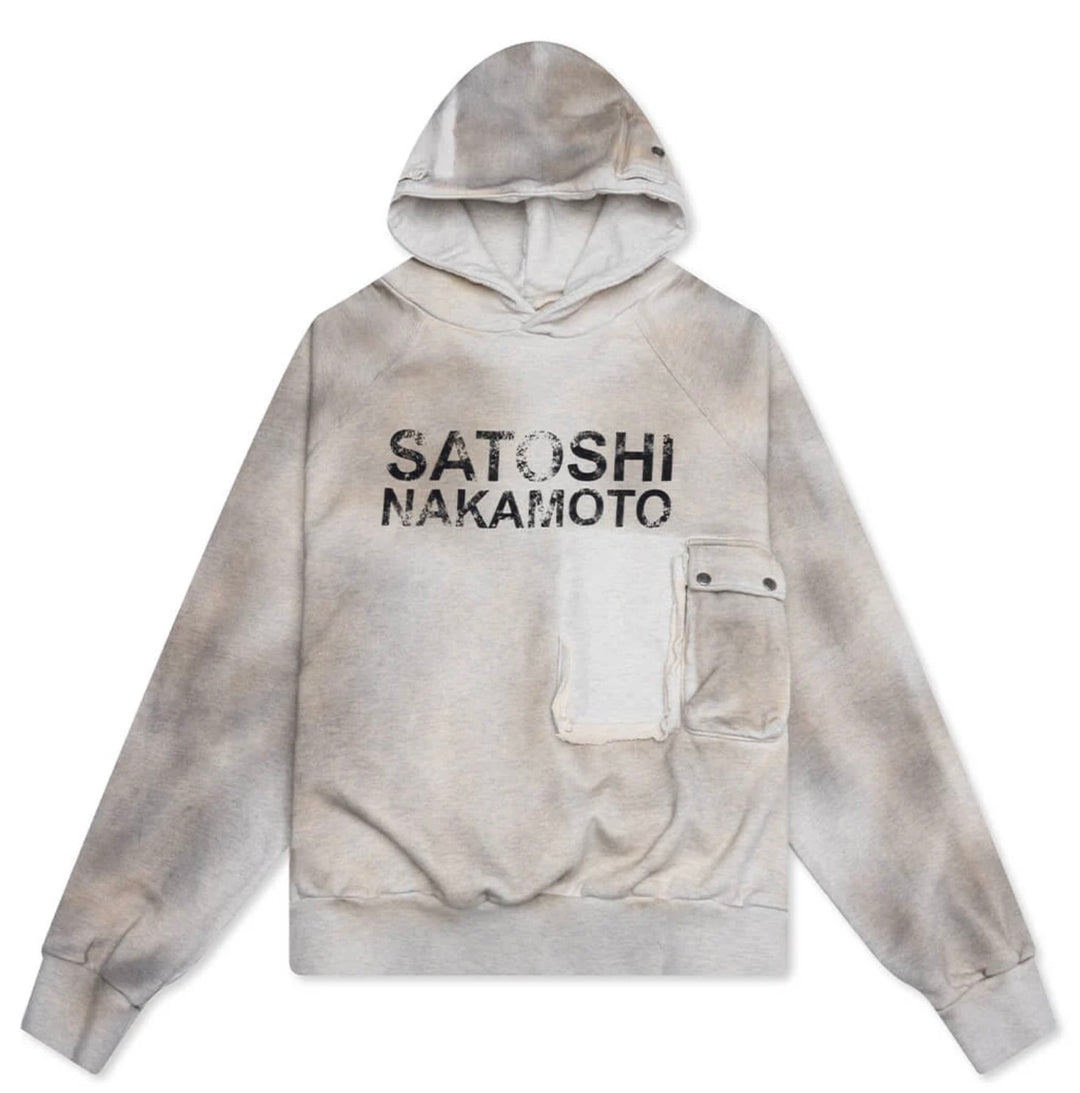 Satoshi Nakamoto 'Dirty White' Cargo Hoodie