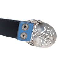 Chrome Hearts 'Blue' Small Oval Leather Belt