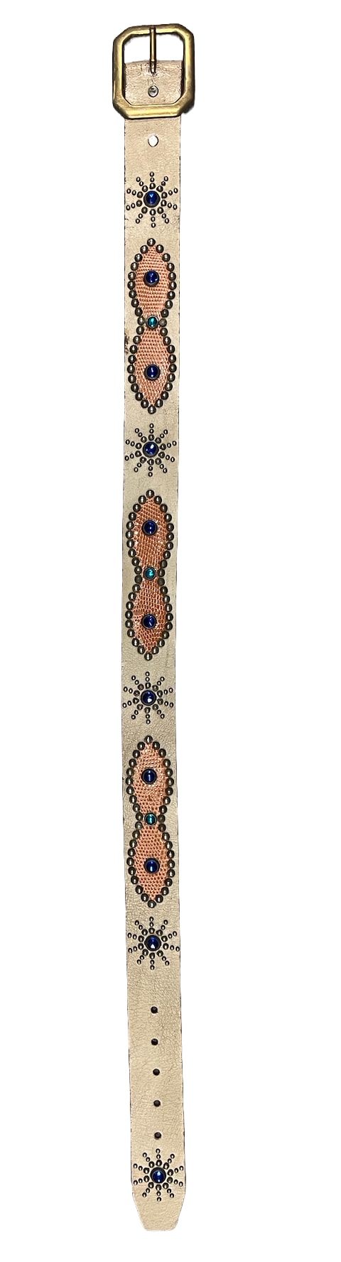 Studded 'Blue Sun' Tan Belt