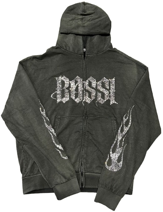 Bossi 'White Flame' Black Fade Zip Up Hoodie