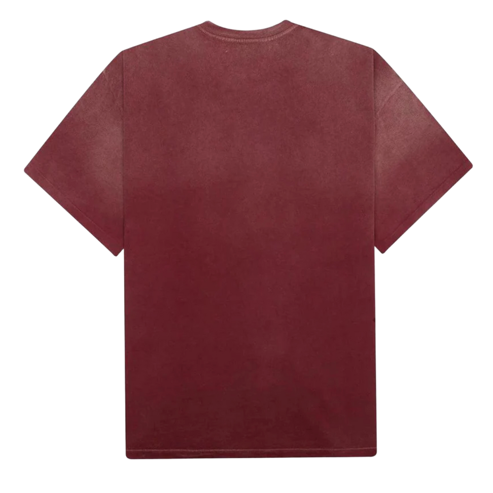 Satoshi Nakamoto 'Pearl Studded' Burgundy Logo Tee
