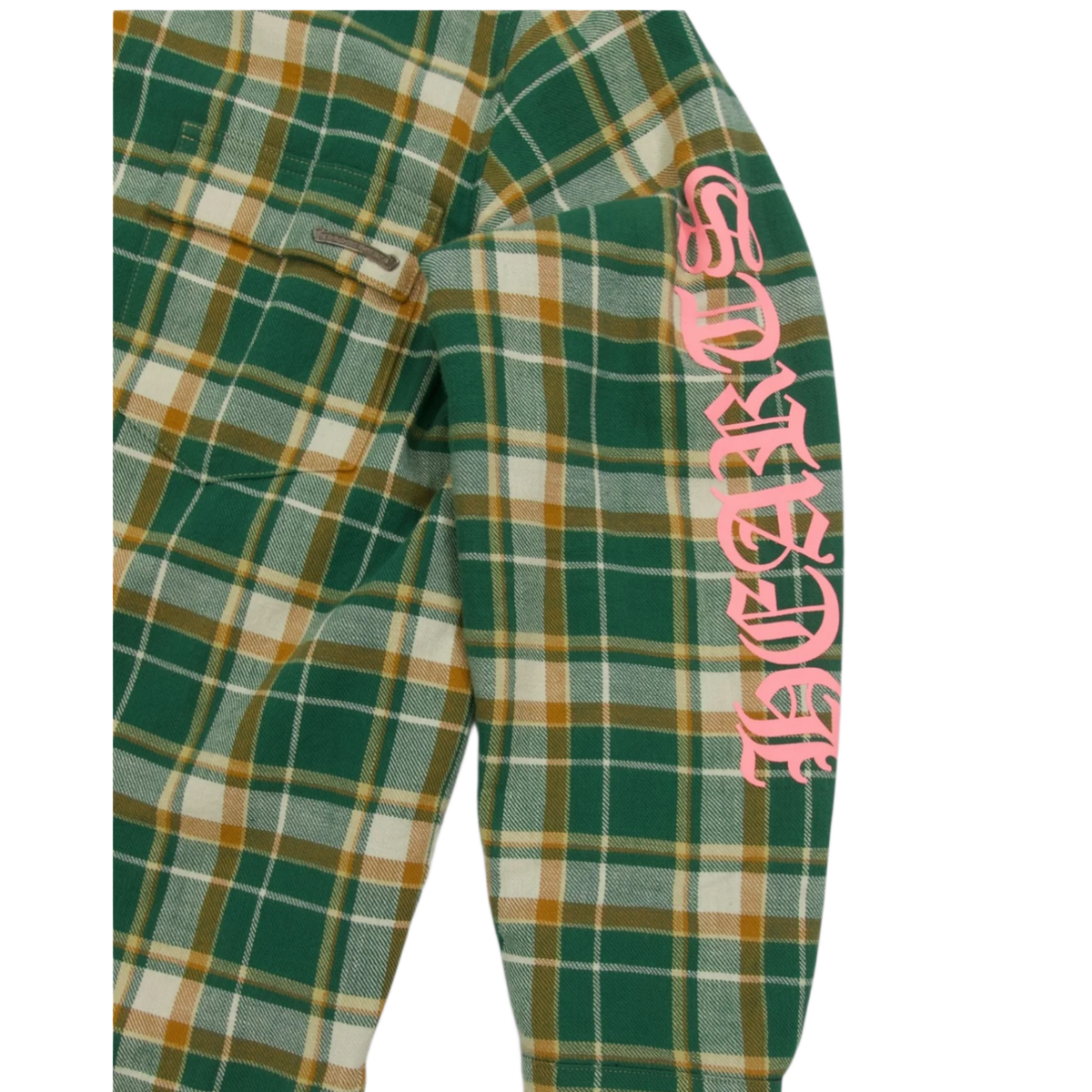 Chrome Hearts 'Pink Logo' Green Flannel Jacket
