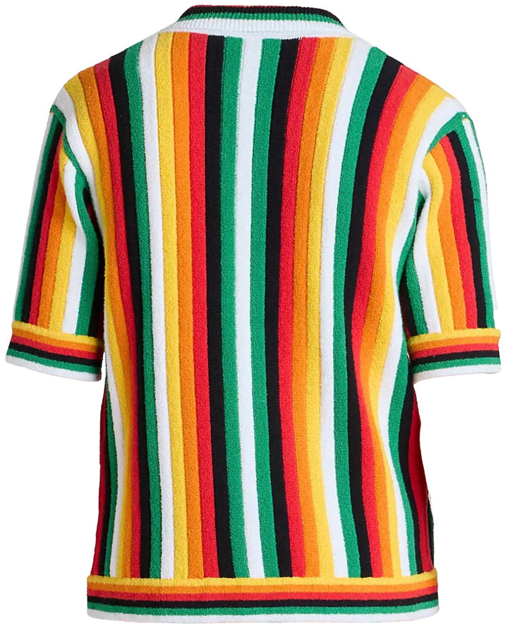 Casablanca Striped 'Toweling' Camp Shirt