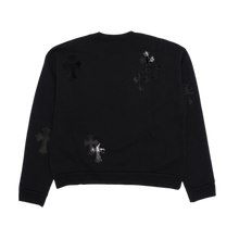 Chrome Hearts 'Cross Pony Patent Leather Patch' Black Crewneck Sweater