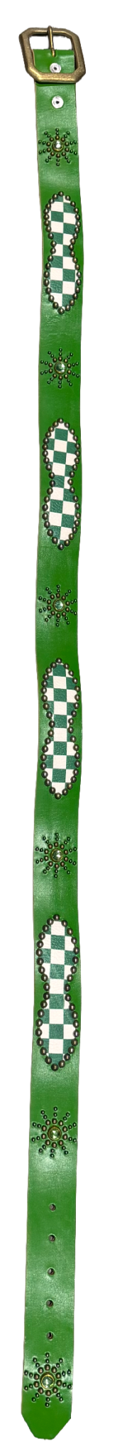 Studded 'Green Checkered/Sun Gem' Green Belt