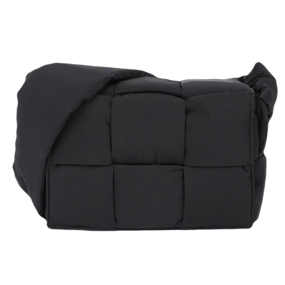Bottega Veneta Tech Small Cassette Black Padded Side Bag