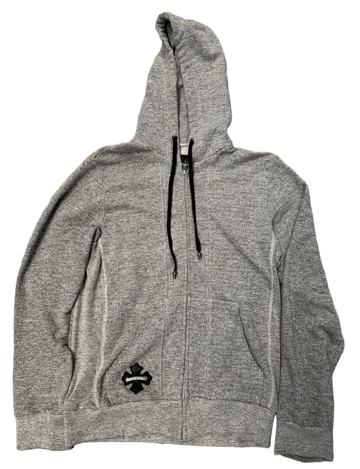 Chrome Hearts 'Leather Maltese CrossPatch' Zip Up Hoodie